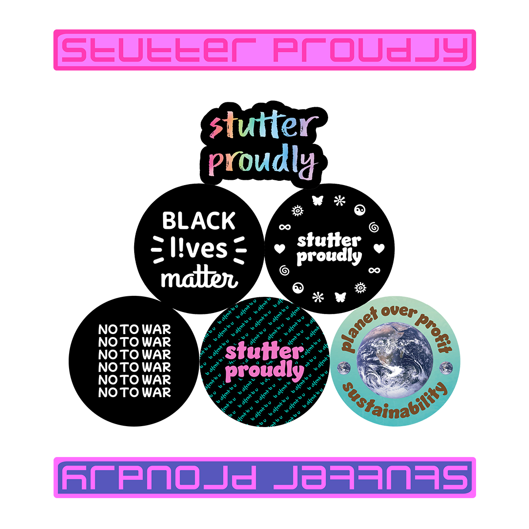 stutter proudly sticker pack
