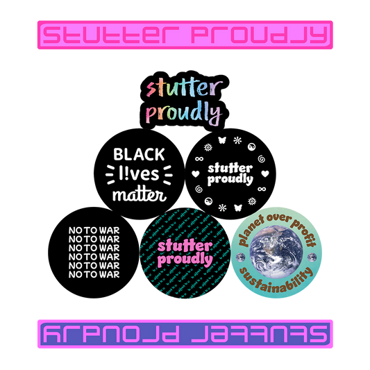 stutter proudly sticker pack